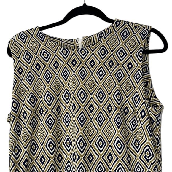 J. McLaughlin Women’s Gold And Navy Sleeveless Dress, Size L - Picture 2 of 8